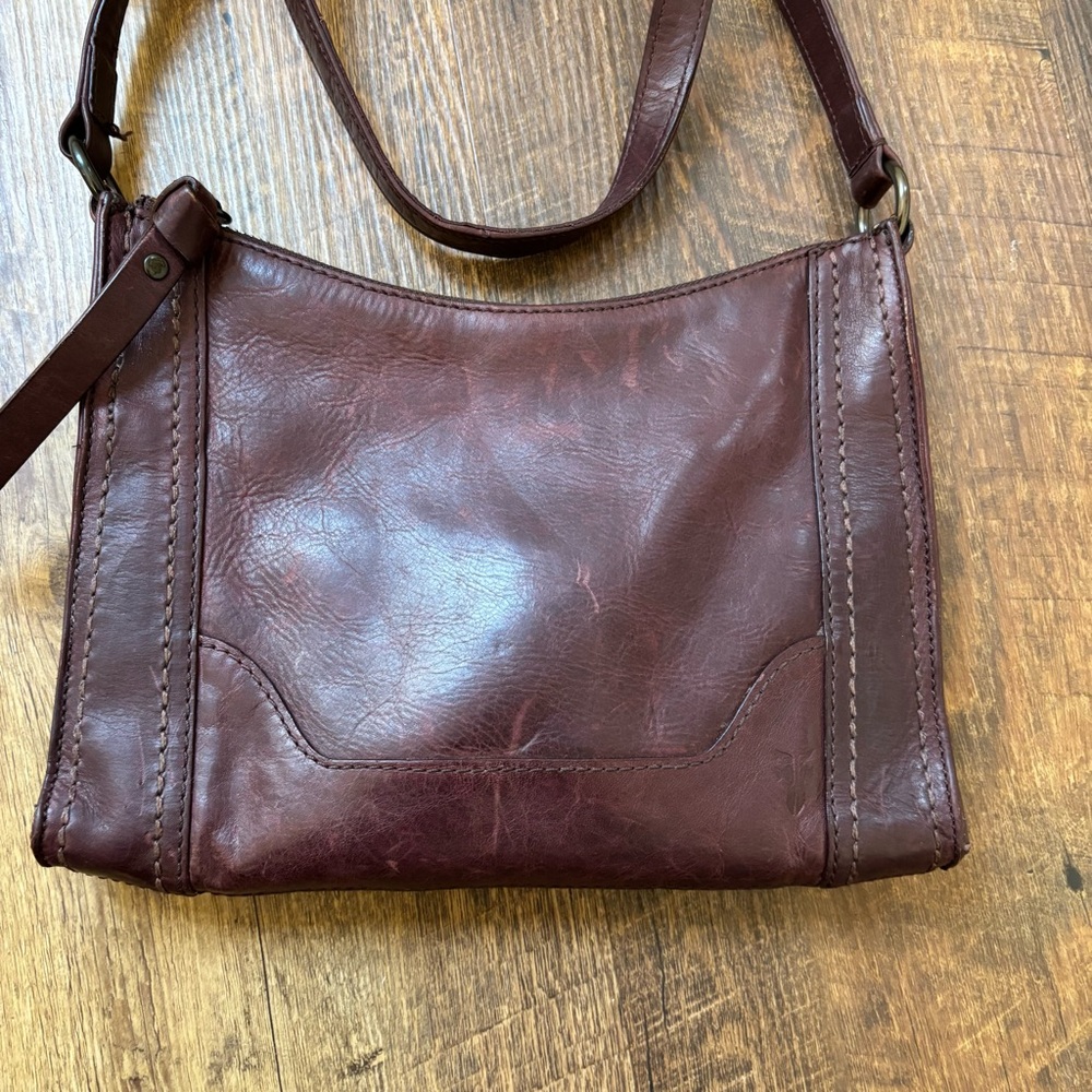 Frye Melissa Zip Crossbody Dark Red - Picture 2 of 16